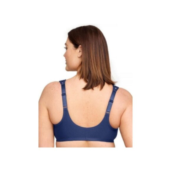 **Glamorise** Wonderwire Front-closure Bra Underwire #1245 Blue Polka Dot - Picture 2 of 9